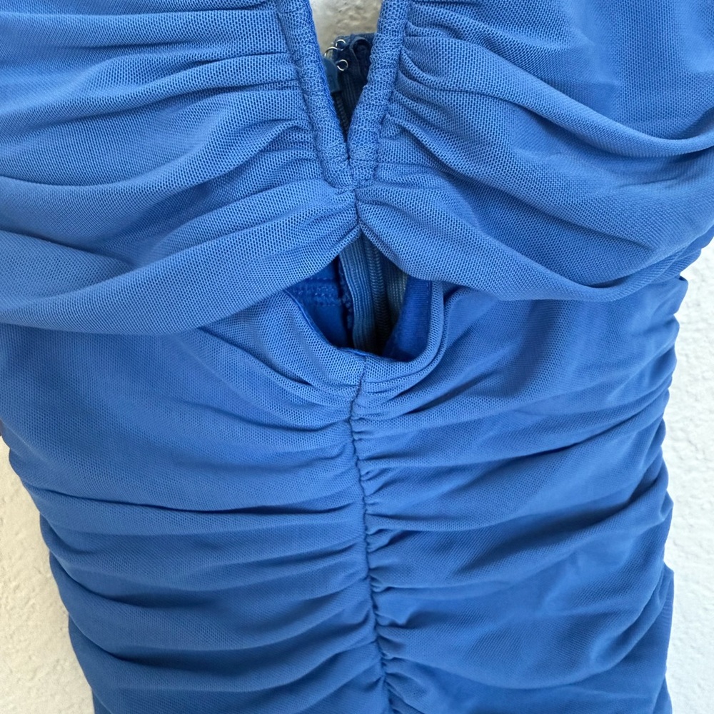 Hello Molly Royal Blue Ruched Maxi Dress with Cutout - Picture 7 of 7
